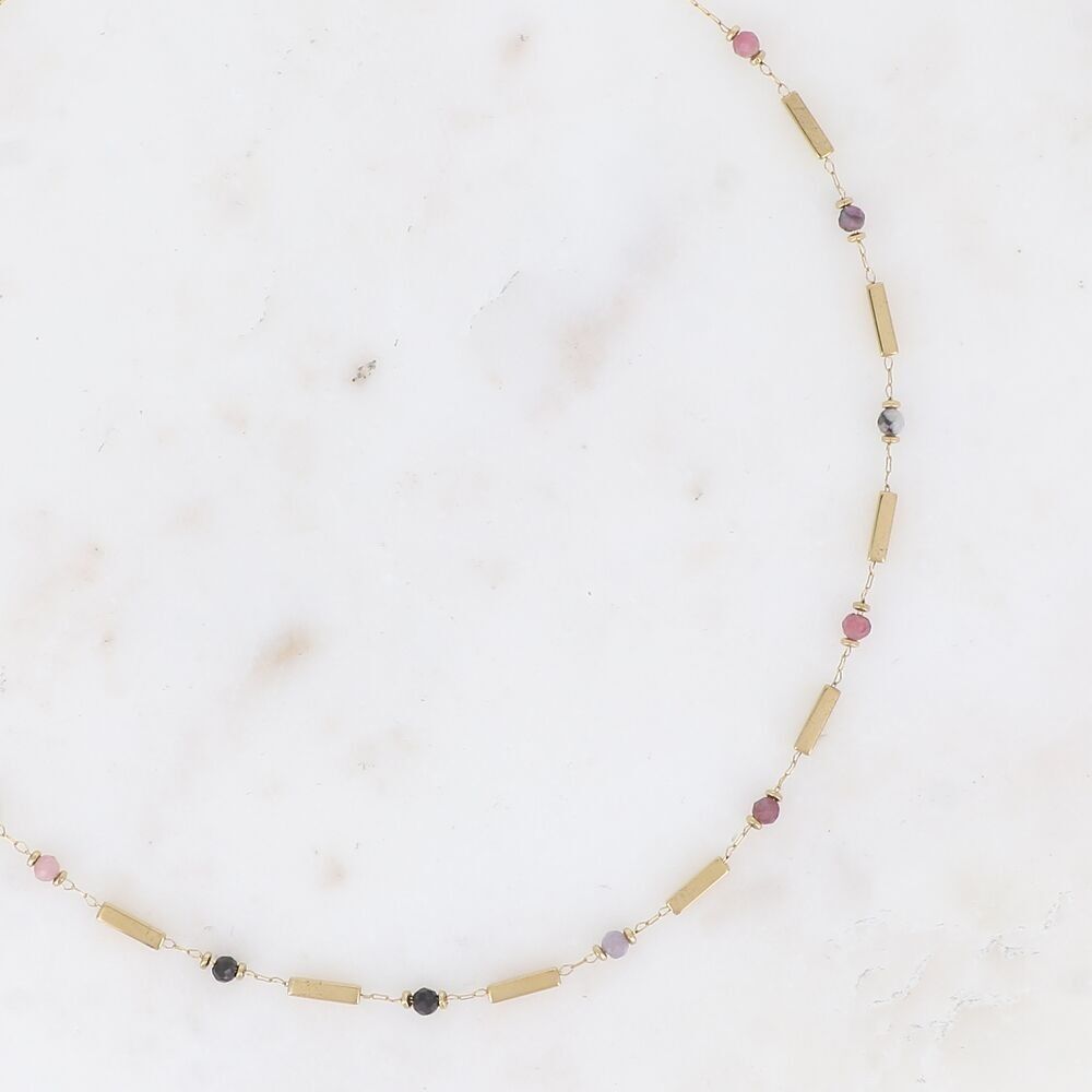 Collier - tubes rectangulaires - Agate