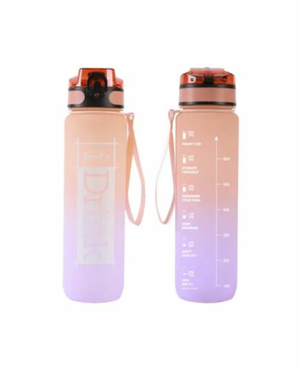 Bouteille Tritan 1000 ml orange et lilas