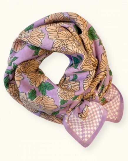 Big Foulard Latika "Bloom" - Lavande