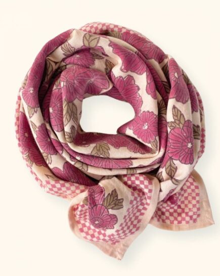 Big Foulard Latika "Bloom" - Macadamia