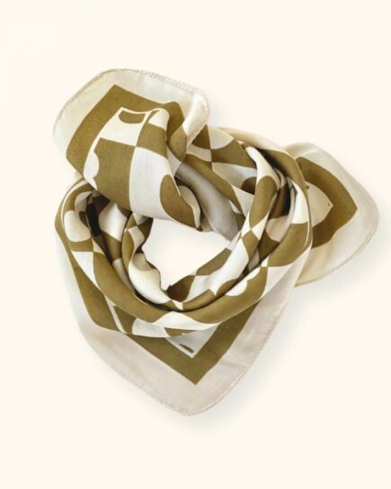 Small Foulard Vanika "Damier" - Tobacco