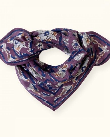 Small Foulard Manika "Bird" - Prune