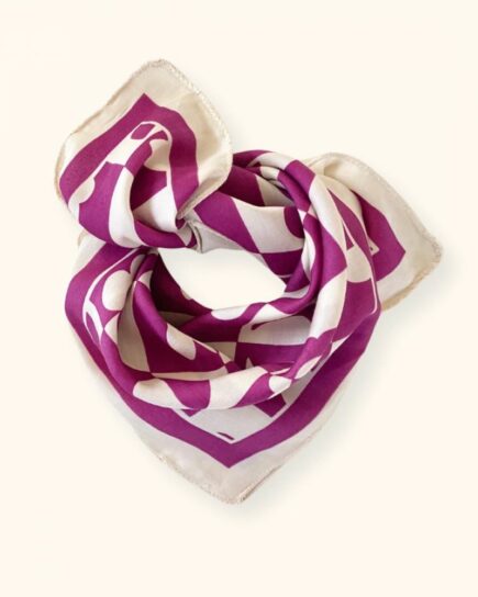 Small Foulard Vanika "Damier" - Fuchsia