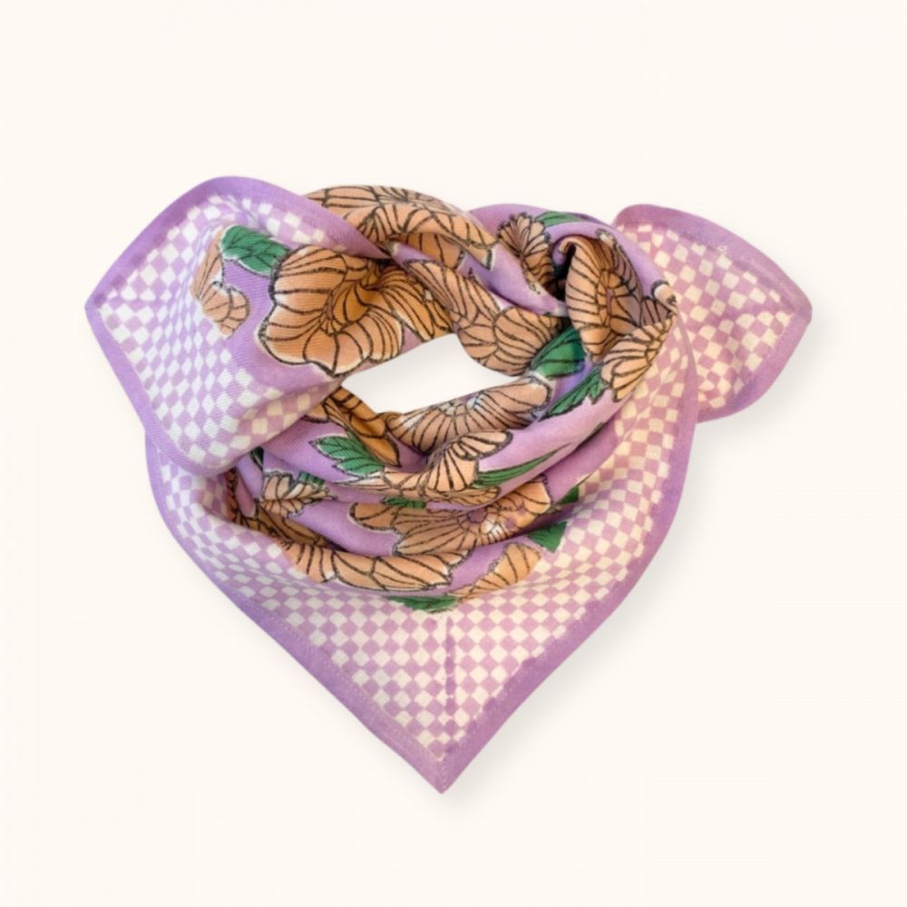 Small Foulard Manika "Bloom" - Lavande