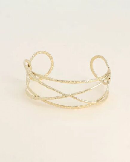 Manchette - 3 anneaux ondulés, entrelacés et martelés