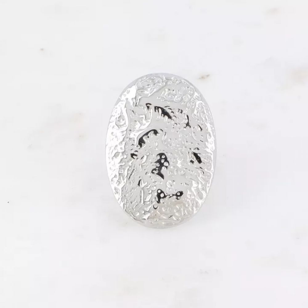 Bague - grande pièce ovale texturée