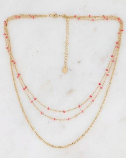 Collier Frédérique - doré framboise