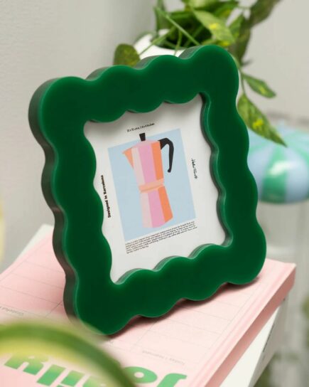 Cadre photo pétale acrylique vert (m)