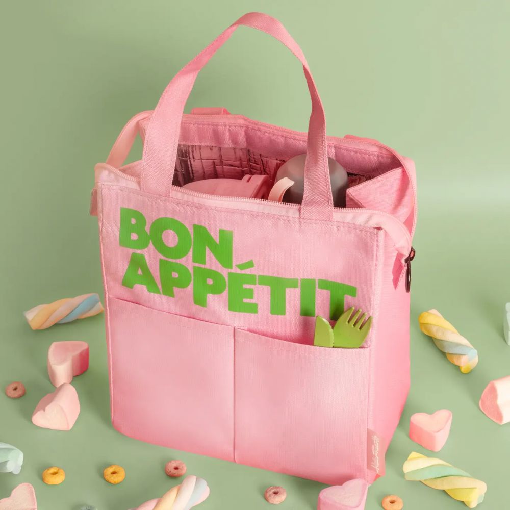 Sac à lunch isothermique rose bon appétit