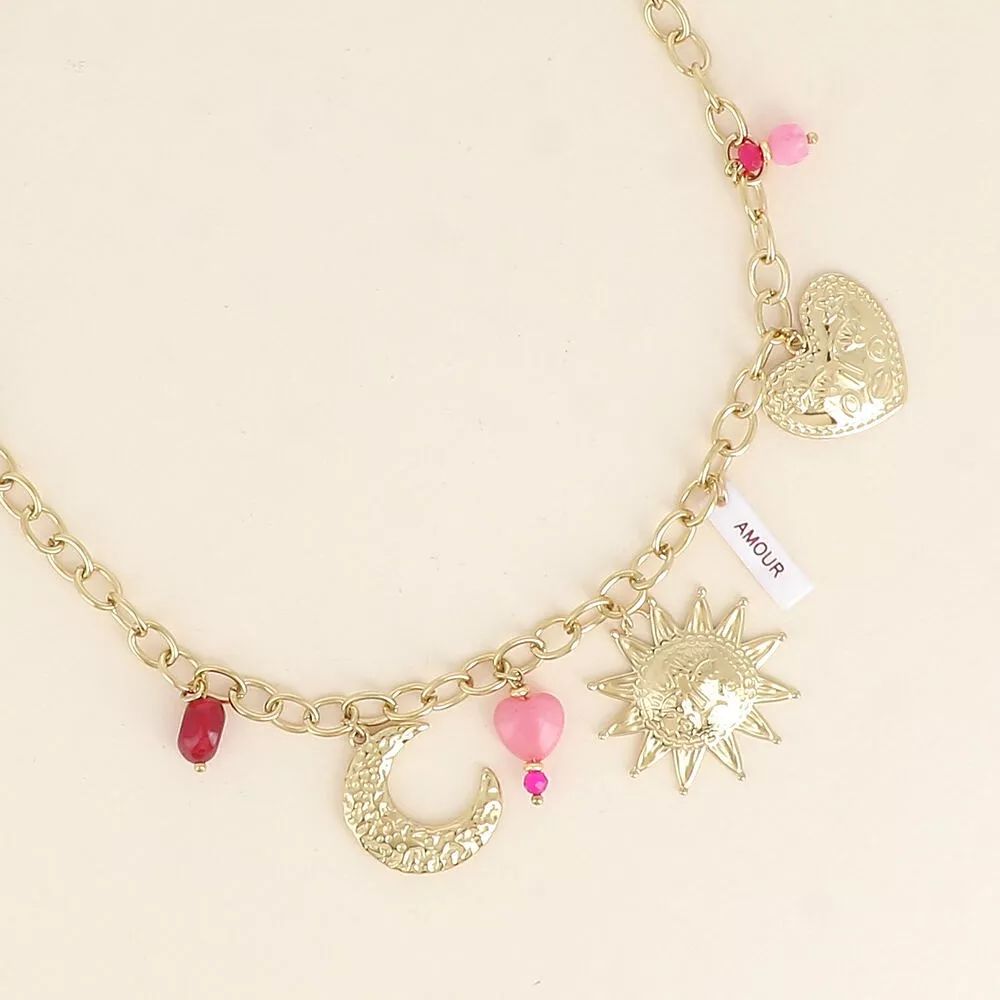 Collier - plaquette nacrée "AMOUR"