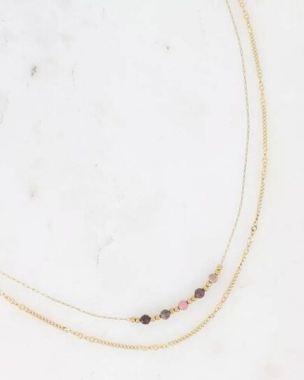 Collier 2 rangs Maximilien - Rhodonite