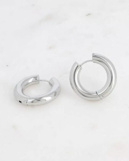 Créoles - anneau rond épais Argenté 24mm