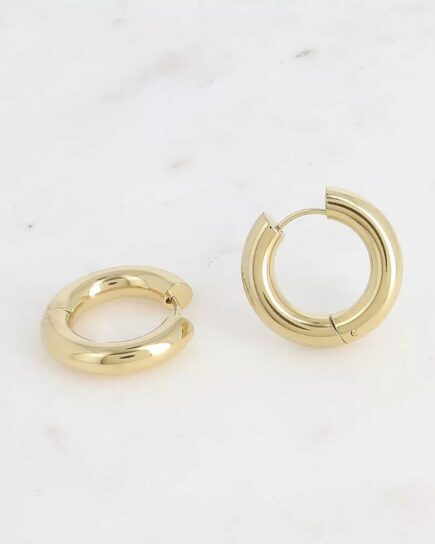 Créoles - anneau rond épais Doré 24mm