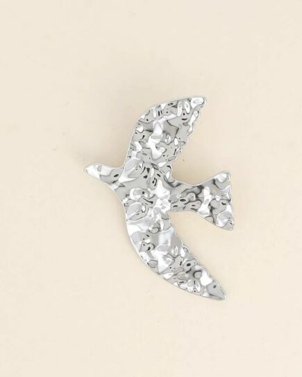 Pin's - motif oiseau texturé - Argenté