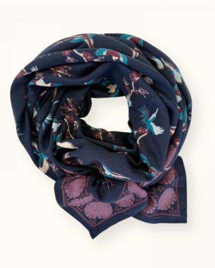 Big Foulard "Latika" - Cerisier Navy