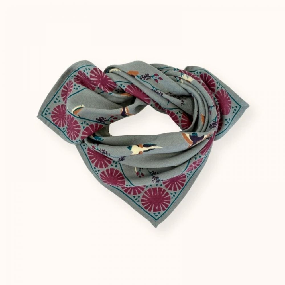 Small Foulard "Manika" - Cerisier Grey
