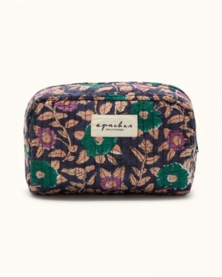 Small Trousse "Gaya"  Coeur Navy Forest
