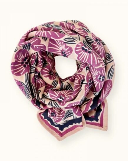 Big Foulard "Latika Amaryllis" - Amaryllis Macadamia Cherry