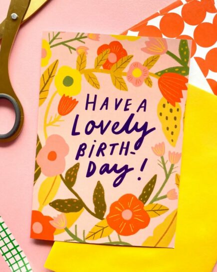 Carte double - Joyeux anniversaire fleuri