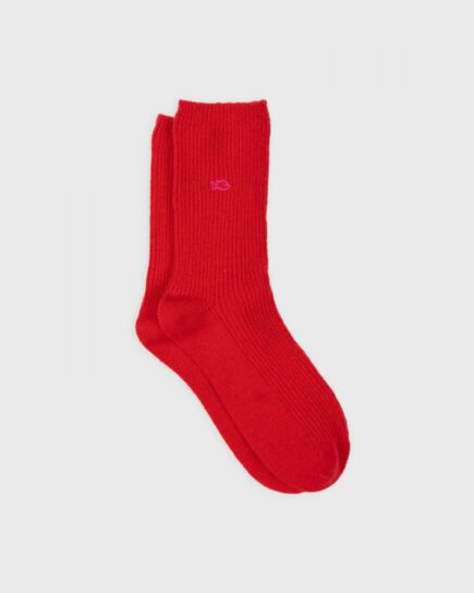 Chaussettes en laine avec angora - Rouge