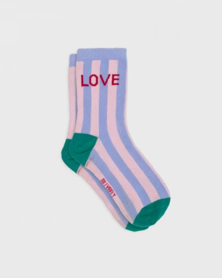 Chaussettes Rayées - Love - en coton peigné
