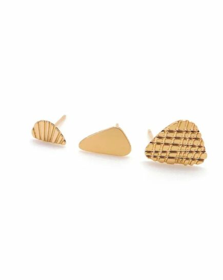 Set de 3 petites boucles d'oreilles rochers