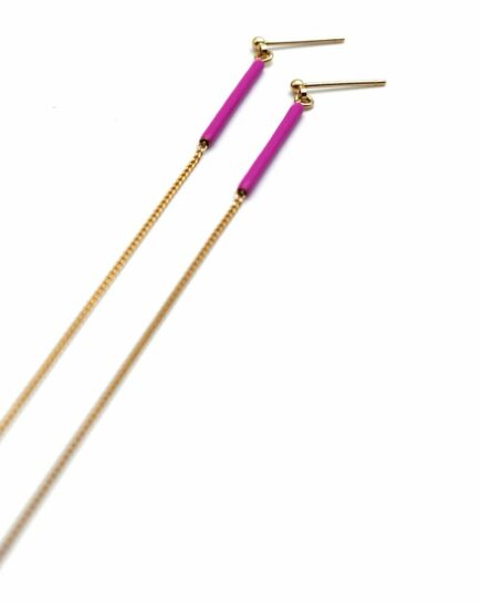 Boucles d'oreilles chaine étincelle Violet