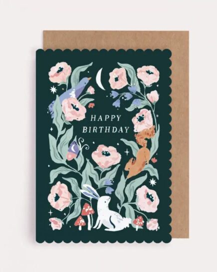 Carte d'anniversaire en forêt