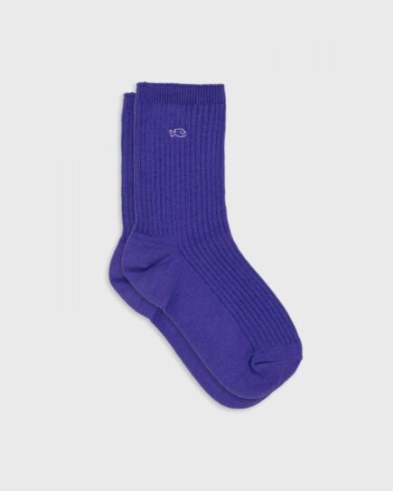 Chaussettes unies côtelées - Violet