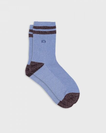 Chaussettes vintage pailletées - Bleu gris