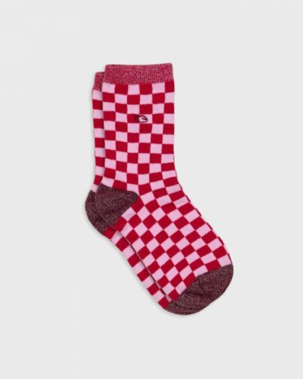 Chaussettes à carreaux - Rouge et rose