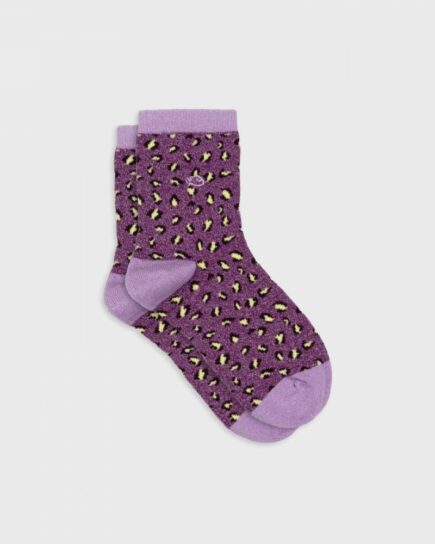 Chaussettes léopard pailletées - Violet et parme