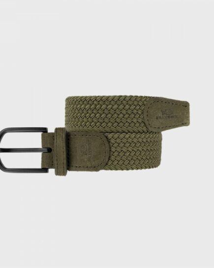 Ceinture tressée en daim - kaki
