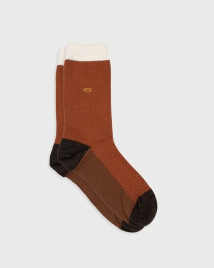 Chaussettes chevrons - Sépia