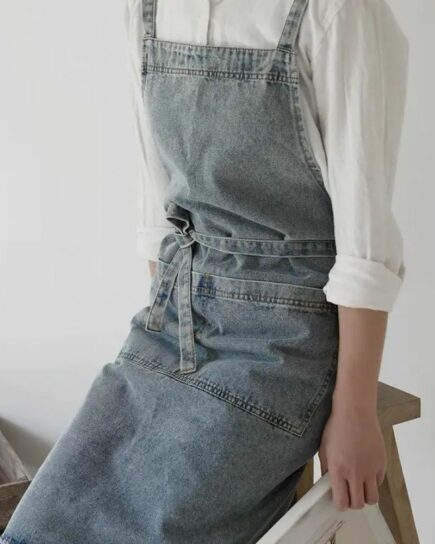 Tablier en denim Light Blue toile de coton robuste