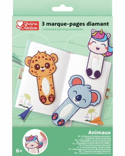 Kit Diamant Marques-pages Animaux 3 pièces