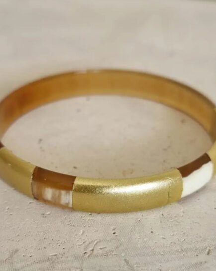 Bracelet Jonc Corne Gold - Modèle Helios by Le Coin Sauvage - 1 cm
