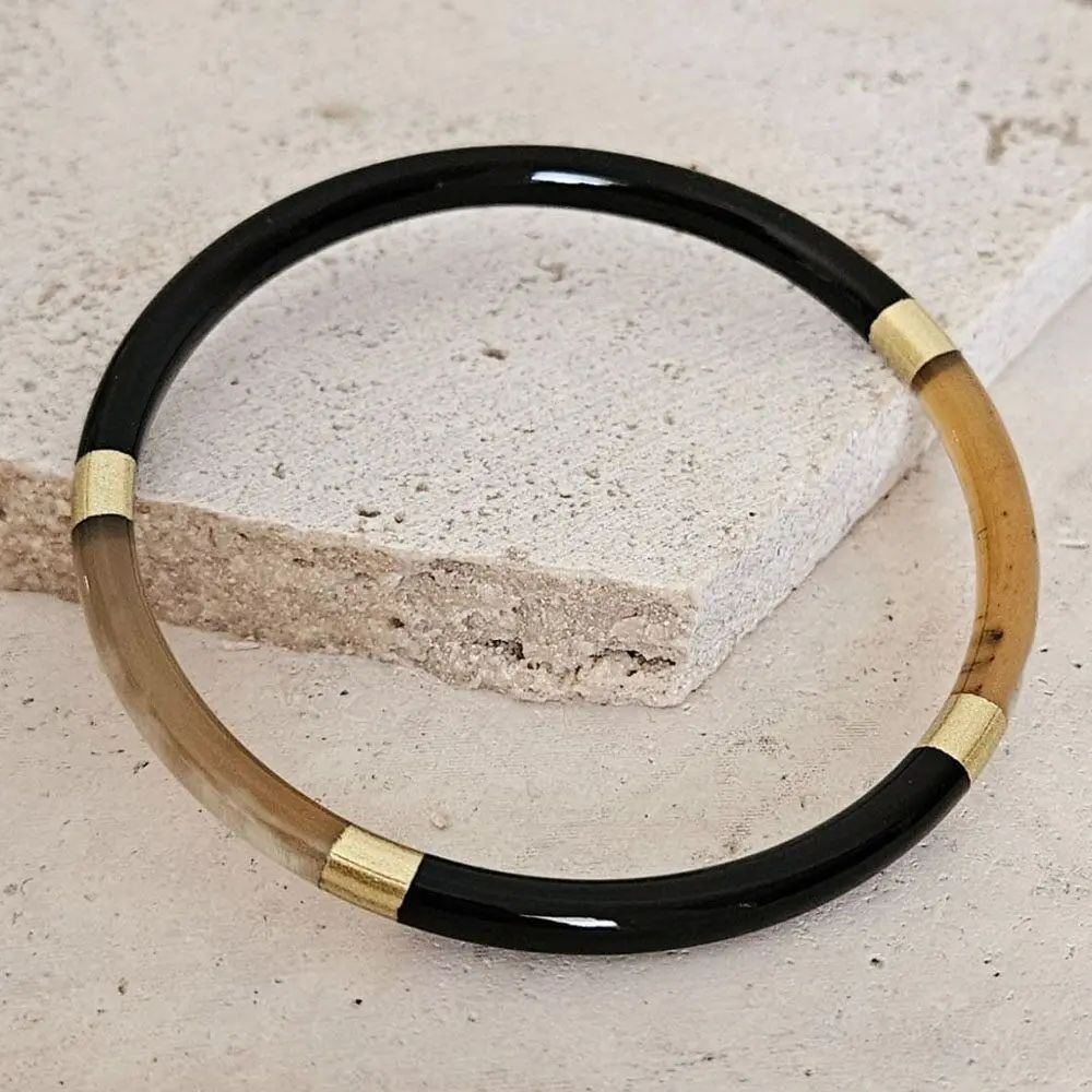 Bracelet Jonc Corne Black - Tanagra - Le Coin Sauvage - 5mm