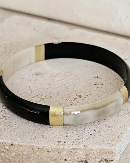 Bracelet Jonc Corne Black- Tanagra - Le Coin Sauvage - 1cm
