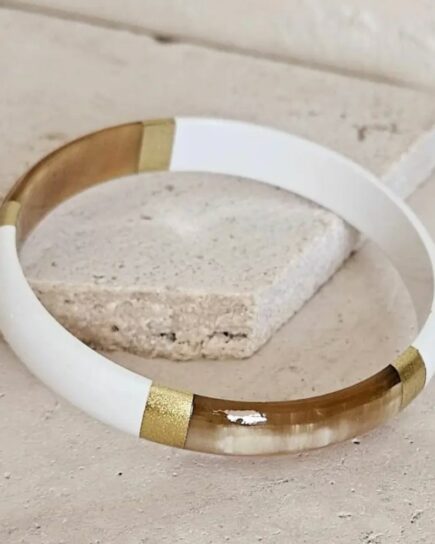 Bracelet Jonc Corne White - Tanagra - Le Coin Sauvage - 1cm