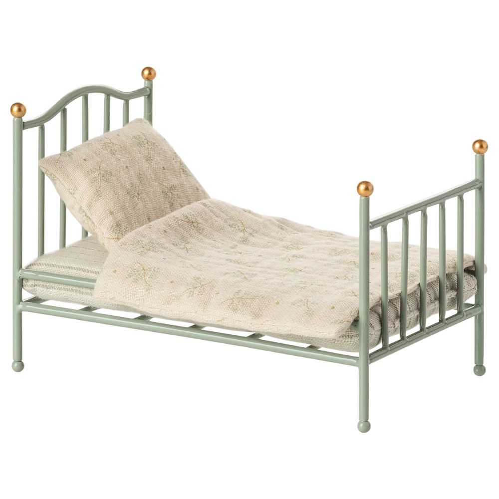 Lit simple vintage, Souris - Menthe